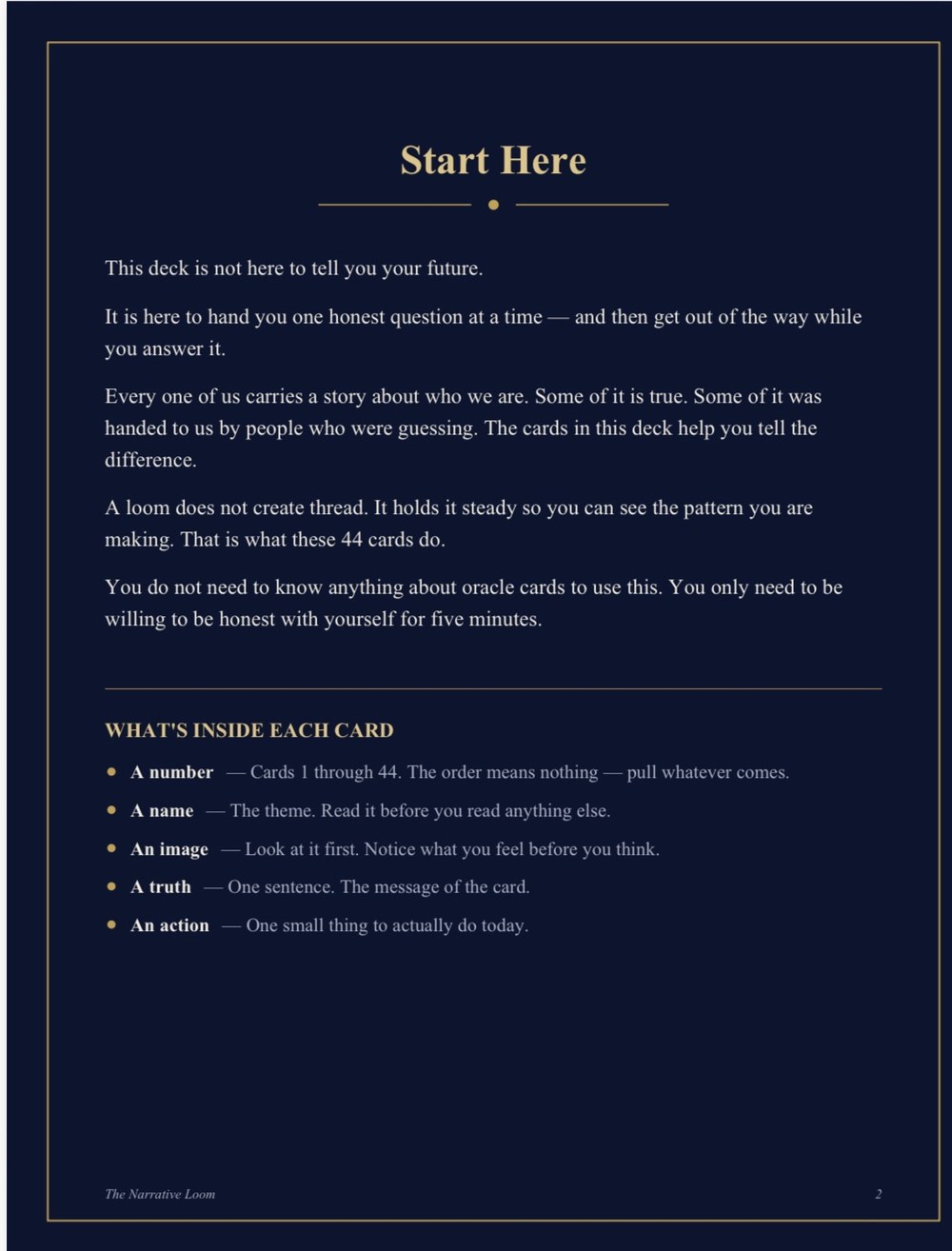 The opening page of the Narrative Loom companion guide