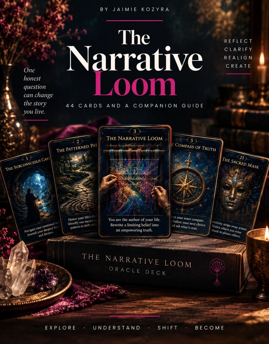 The Narrative Loom, a 44 card oracle deck and companion guide
